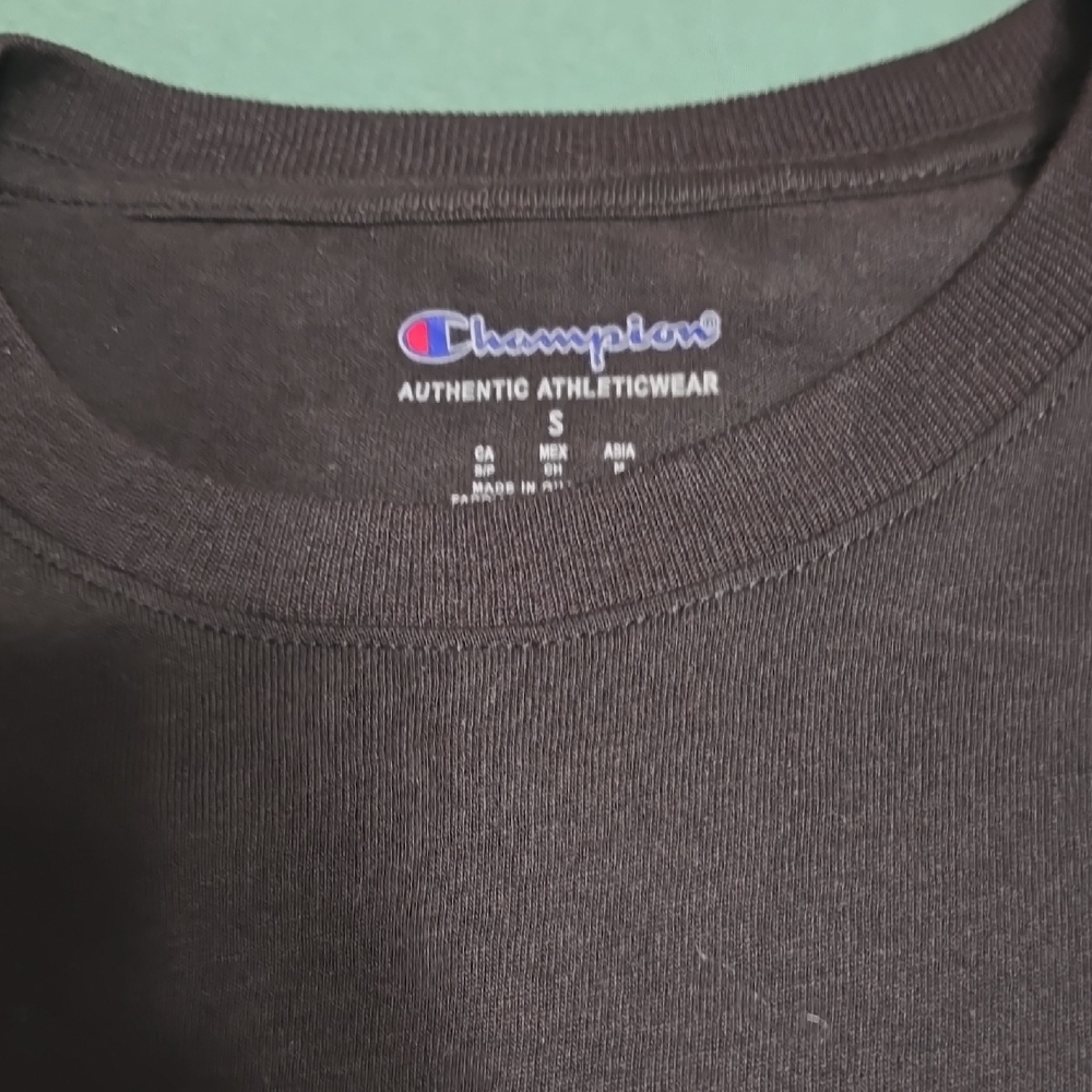 Champion Men    Short Sleeve Logo Tees in Black & Blue - Picture 2 of 6